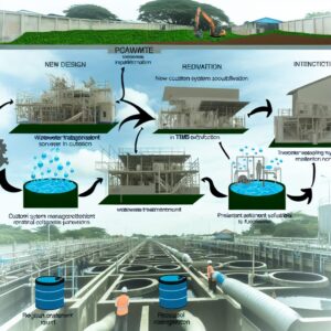 Schéma de processus de traitement des eaux usées industrielles.